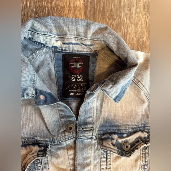 Jordan Craig distressed/bleached legacy edition denim‎ jacket 2XL - Picture 8 of 11